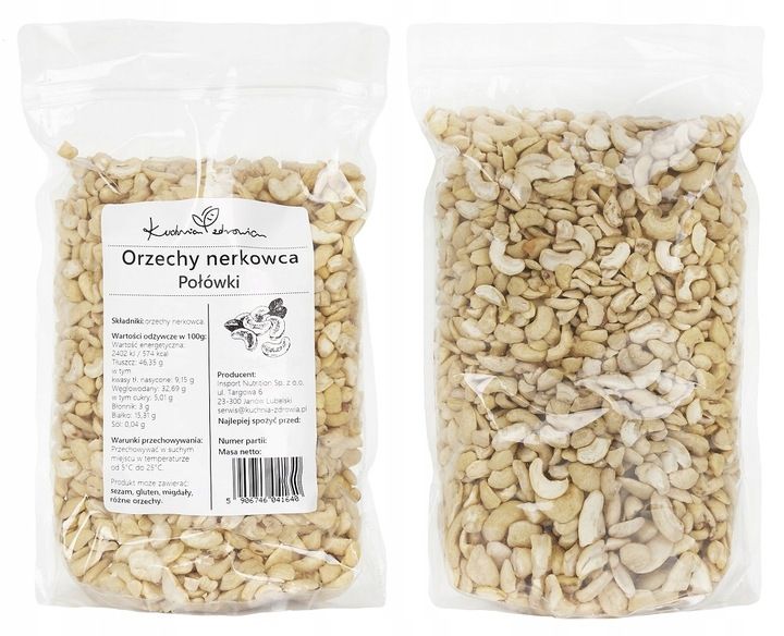 Orzechy nerkowca Połówki KUCHNIA ZDROWIA 1KG zdjęcie 3
