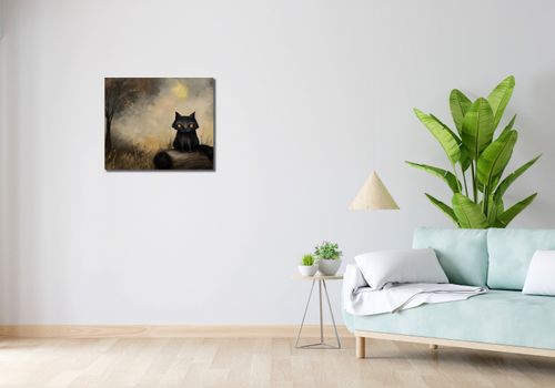 Obraz 60x50cm Czarny Kot na Arena.pl