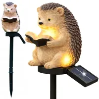 Lampa solarna led z czujnikiem zmierzchu ogrodowa jeżyk dekoracyjny