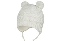 BROEL Gabriella czapka na zimę dla dziewczynki dwa pompony szara 39-41