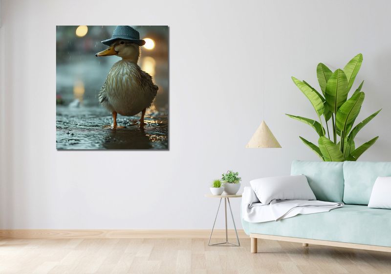 Obraz 90x100cm Kaczka w Kapeluszu zdjęcie 2