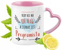 Kubek Dla Programisty Różowy Z Uszkiem W Kształcie Serca Na Prezent Na Kawę