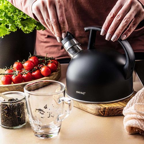 czajnik 1,5l z gwizdkiem kinghoff kh-1897 czarny mat na Arena.pl