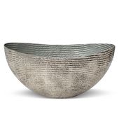 Misa metalowa w prążki PARI 45x22x22 srebrna