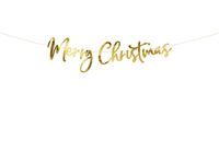 Baner Merry Christmas złoty, 83x22 cm