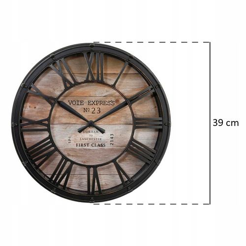 ZEGAR ŚCIENNY VINTAGE OZDOBA ŚCIENNA ŚR 39 CM na Arena.pl
