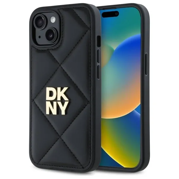 Etui DKNY Quilted Stack Logo na iPhone 14 - czarne zdjęcie 1
