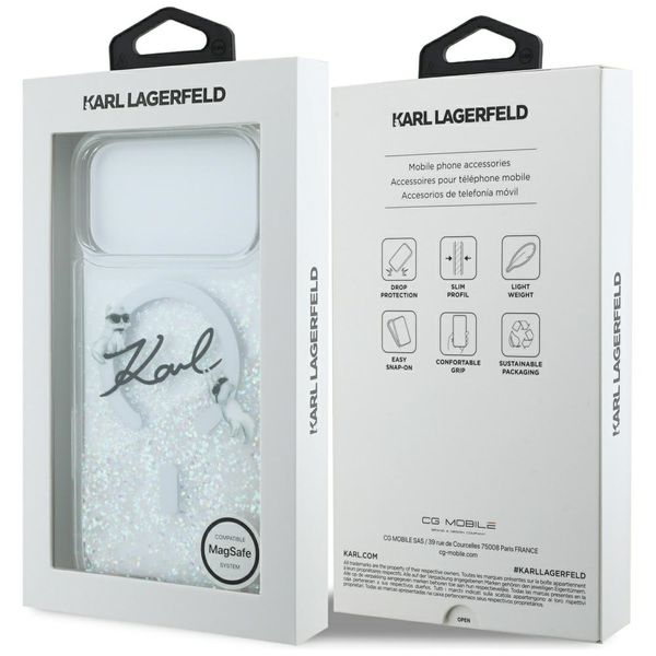 etui karl lagerfeld liquid glitter karl  script logo magsafe do zdjęcie 8
