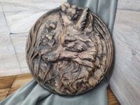 Obraz płaskorzeźba drewniana prezent Lis na mokradłach okrągły 50 cm
