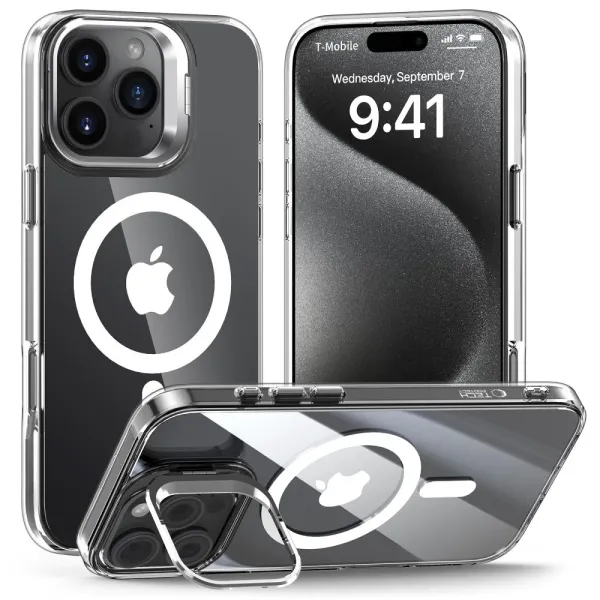 Etui Tech-Protect MagStand MagSafe na iPhone 16 Pro - przezroczyste zdjęcie 1