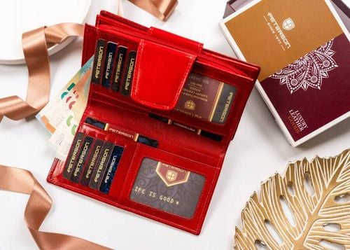 pojemny, skórzany portfel damski na zatrzask - peterson na Arena.pl