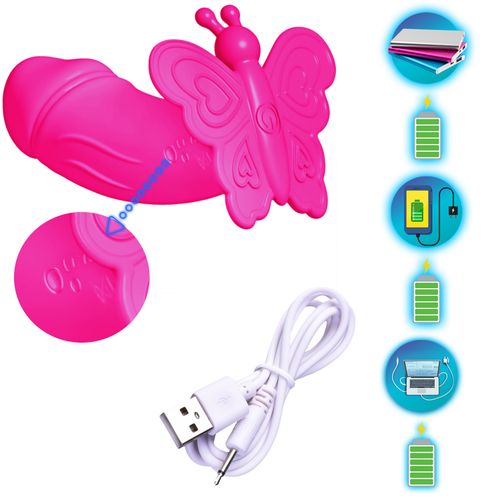 Masażer Silikonowy Motylek Pod Majtki Na Smartfon Aplikację Różowy na Arena.pl