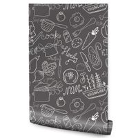 Tapeta Do Kuchni Napisy Warzywa Garnki Sztućce