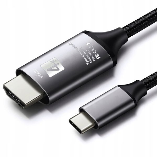 KABEL PRZEWÓD ADAPTER PRZEJŚCIÓWKA USB-C 3.1 TYP C DO HDMI 4K MHL 200cm TV zdjęcie 1