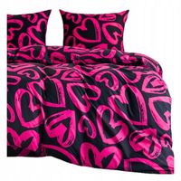 KOMPLET POŚCIELI 200x220 POSZWA NA KOŁDRĘ +2x POSZEWKA WZÓR WALENTYNKI