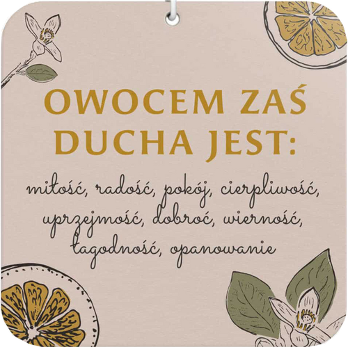 Zawieszka zapachowa z wersetem – Owocem zaś Ducha jest.... na Arena.pl