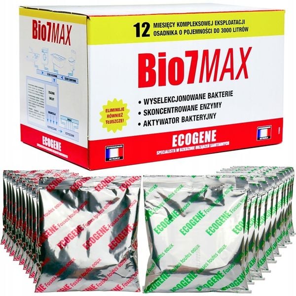 BIO7 MAX 2kg BAKTERIE DO OCZYSZCZALNI ECOGENE Bakterie Bio7 Max na TŁUSZCZE zdjęcie 1