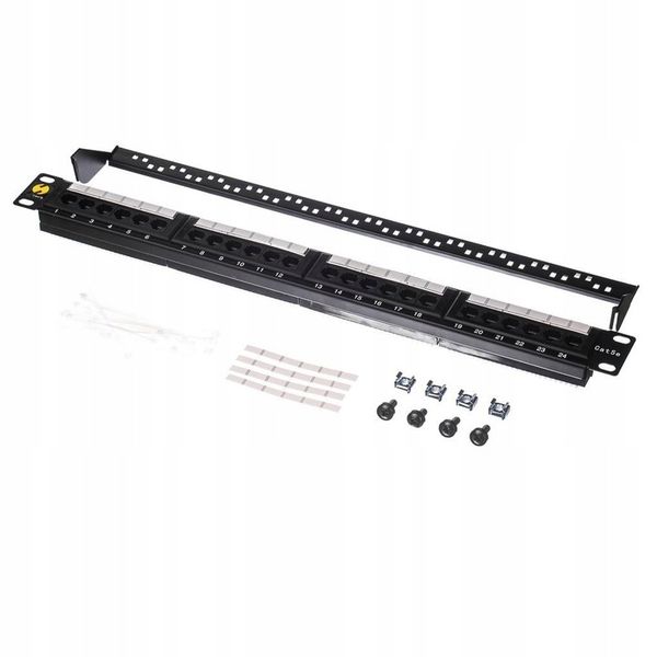 Patch panel RACK 19" 1U 24 porty kat. 5e UTP Netrack z półką patchpanel zdjęcie 5