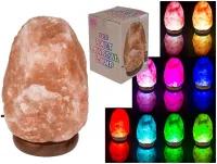 Lampa Solna LED z Kolorowym Podświetleniem - Naturalny Kryształ Solny