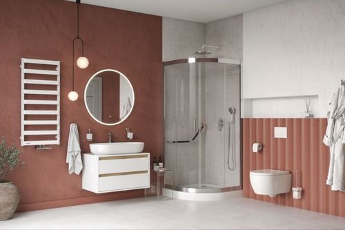 Sense Compact brodzik półokrągły 100x100 cm wysoki, biały połysk na Arena.pl