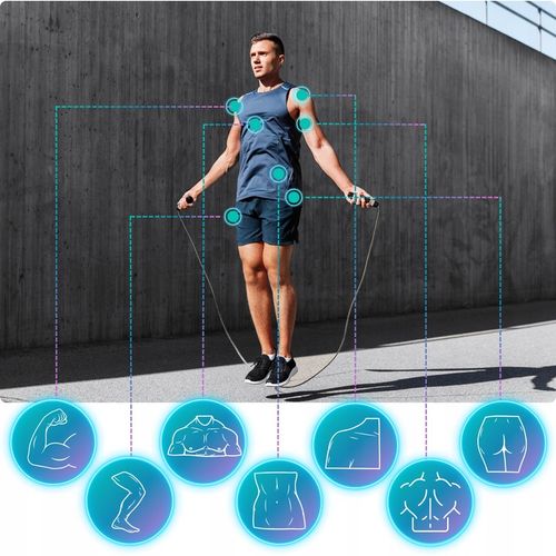 SKAKANKA BOKSERSKA ERGONOMICZNA REGULOWANA Z ŁOŻYSKAMI I OBCIĄŻENIEM na Arena.pl