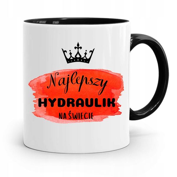 Kubek Czarny Prezent Dla Hydraulika Najlepszy Z Nadrukiem Ze Zdjęciem zdjęcie 1