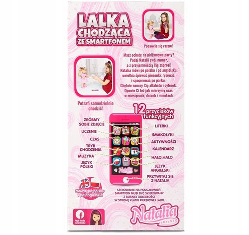 LALKA NATALIA CHODZĄCA ZE SMARTFONEM TABLET mówiąca po polsku MÓWI PL UCZY na Arena.pl