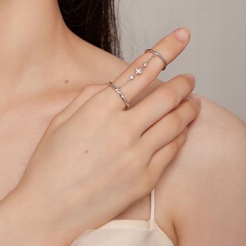 Pierścionek Srebrny Regulowany Podwójny Srebro 925 na Arena.pl