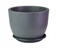 Doniczka okrągła Muna 35 z podstawką | Antracyt, Wymiary 34.50x26 cm, Form-Plastic