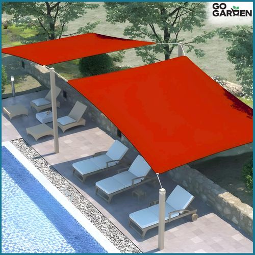 Markiza żagiel przeciwsłoneczny na taras do ogrodu UV słońce czerwony 4x3 m na Arena.pl