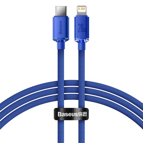 Kabel USB-C do Lightning Baseus Crystal, 20W, 1.2m (niebieski) na Arena.pl