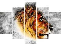 105CM 150CM OBRAZ 5 ELEM ŁEB LWA DRUK