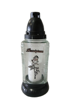 Znicz z sentencją "Pamiętam" srebrna róża 27 cm