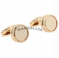 WANDALLIA Spinki do mankietów SP-MN-446 Okrągłe Złote Klasyczne Męskie