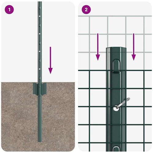 Ogrodzenie z słupkami Zielony 0.8 x 10 m Stal na Arena.pl
