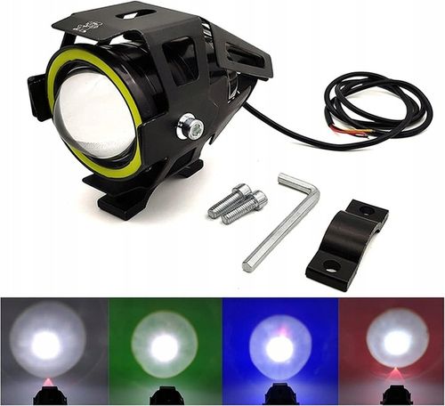 2x HALOGENY MOTOCYKLOWE LAMPY REFLEKTORY RING LED 3Ccc na Arena.pl