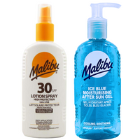 Malibu Wodoodporny Spray SPF30 200ml + Żel Po Opalaniu 200ml