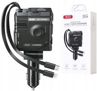 XO ładowarka samochodowa CC66 104W 1x USB 1x USB-C czarna z kablem USB-C i