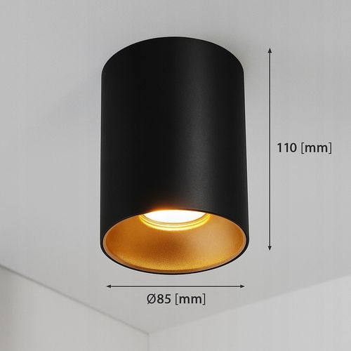 Oprawa Halogenowa sufitowa Natynkowa Tuba LED GU10 spot CZARNY ZŁOTY na Arena.pl