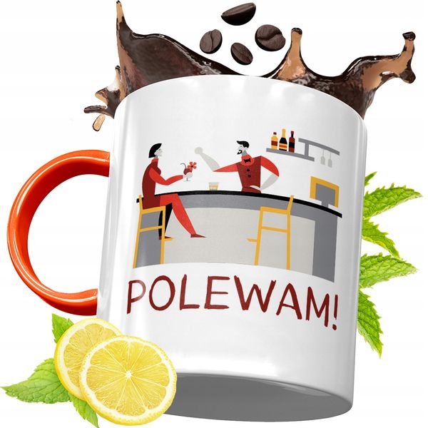 Kubek Pomarańczowy Dla Barmana Prezent Z Nadrukiem Ze Zdjęciem zdjęcie 1