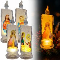 ZNICZ LED 18,5 CM JEZUS MATKA BOSKA JÓZEF ZESTAW