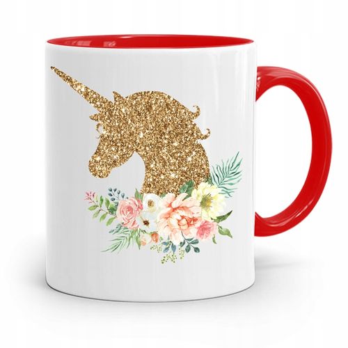 Kubek Czerwony Dzień Dziecka Jednorożec Prezent Z Nadrukiem Ze Zdjęciem na Arena.pl