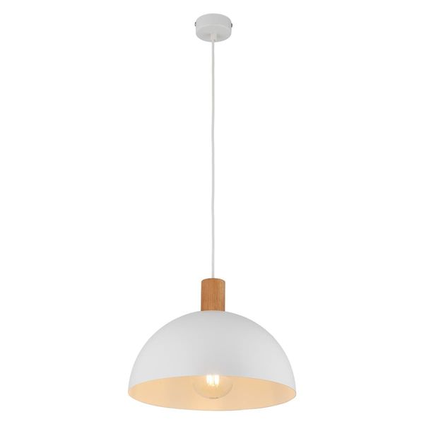 Lampa wisząca kopuła do salonu Oslo 4851 TK Lighting drewniana biała zdjęcie 3