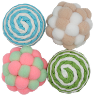 Zabawka dla kota zestaw 4 piłek sznurkowych i pluszowych