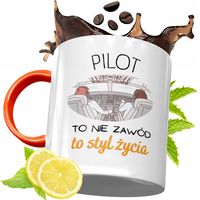 Kubek Pomarańczowy Dla Pilota Prezent Z Nadrukiem Ze Zdjęciem