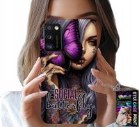 ETUI DO SAMSUNG GALAXY A41 - ANTI SOCIAL BUTTERFLY RÓŻOWY MOTYL + SZKŁO