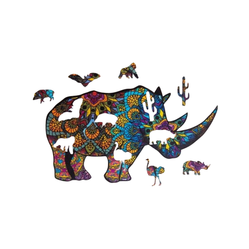 Puzzle Drewniane Eko 72 El. Rzadki Nosorożec A4 Puza4-01740 na Arena.pl