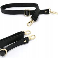 Skórzany pasek do torebki długi regulowany skóra naturalna złote okucia