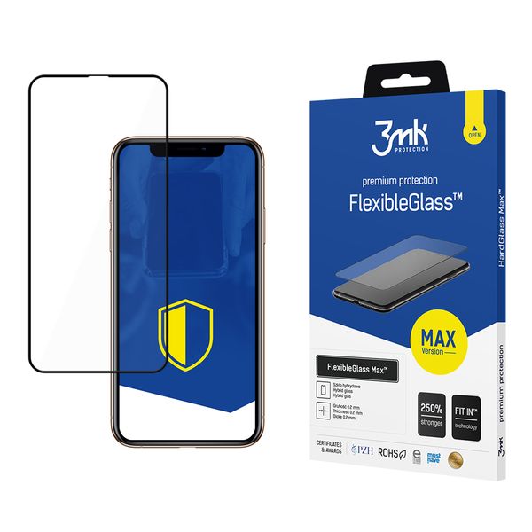 apple iphone 11 pro max - 3mk flexibleglass max black zdjęcie 3