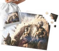 PUZZLE - WOJSKO CZOŁGI MILITARIA WZORY DLA CHŁOPCA 252el + WORECZEK